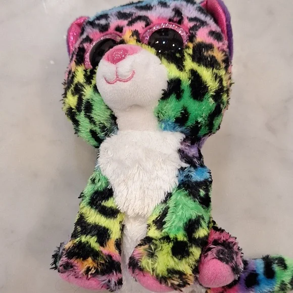 Ty‎ Rainbow Leopard 6" Plush Lisa Frank Vibes "Dotty" Cat Kitty - Picture 3 of 4